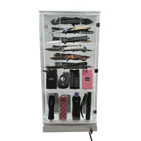 Streetwise 2 Sided Rotating LED Display with 12 Standard Knives and 16 Stun Guns (Style: 12 Standard Knives and 16 Stun Guns)